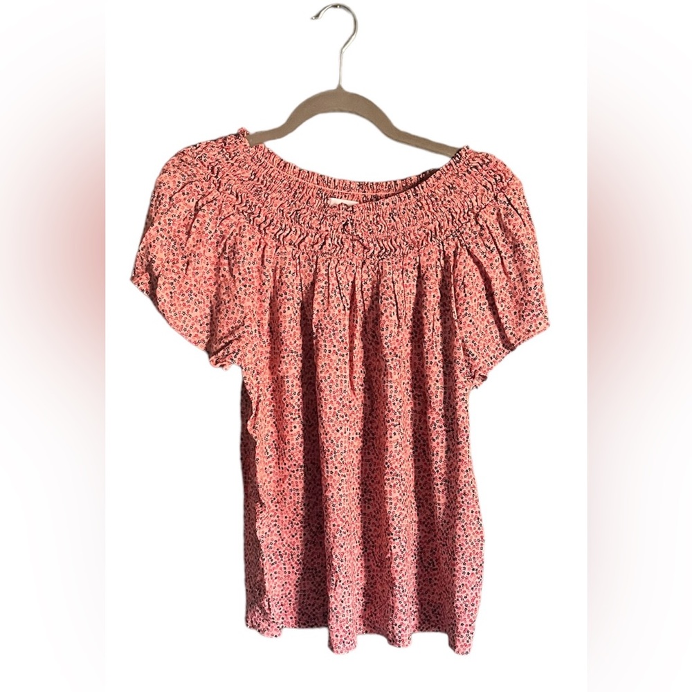 The Nines by HATCH Maternity Top‎ Women’s Med Smock Neck Dusty Pink Ditzy Floral